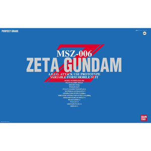 BAS1075680 Bandai PG 1/60 MSZ-006 Zeta Gundam Model Kit 4573102642332