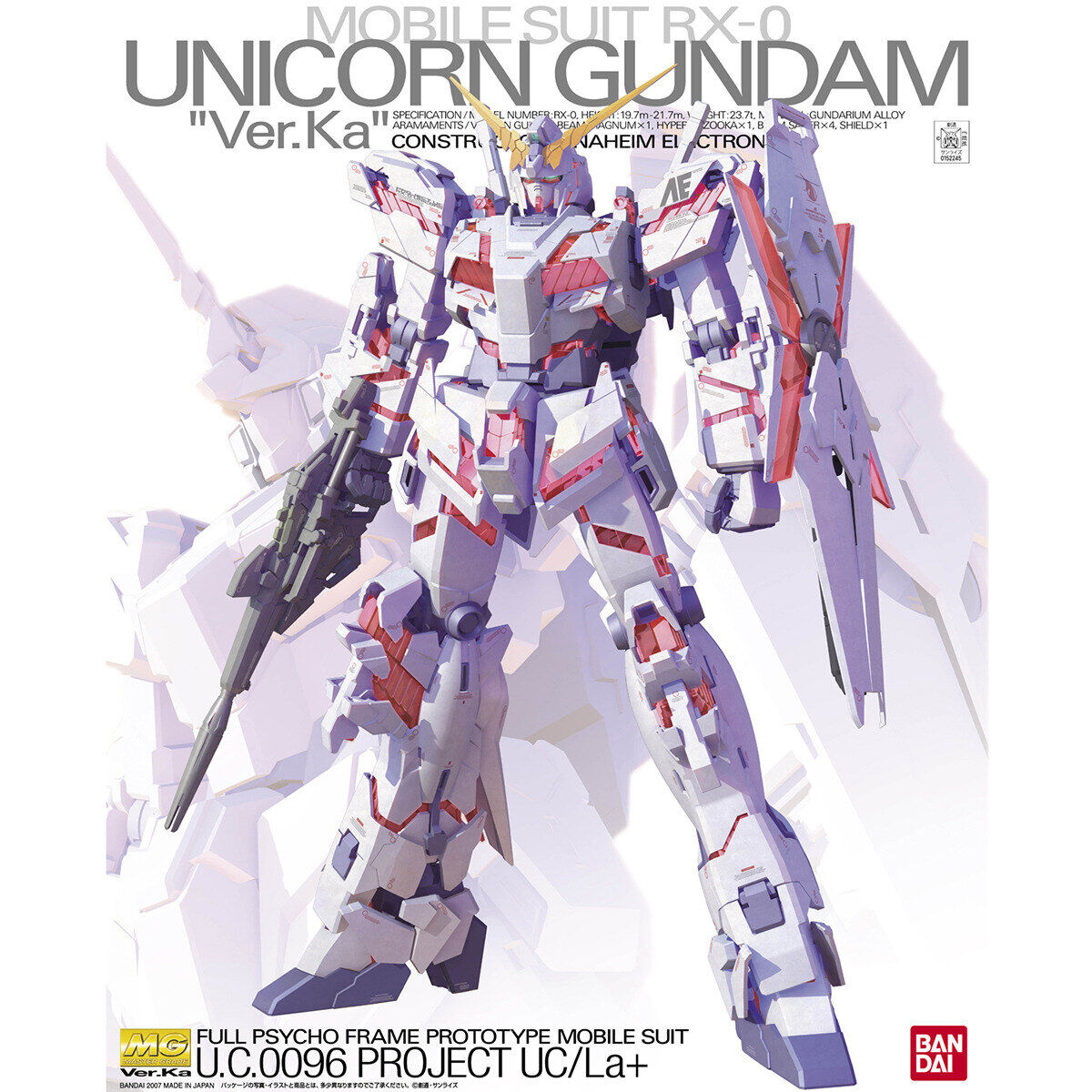 Bandai MG 1/100 RX-0 Unicorn Gundam Ver.Ka Model Kit 4573102641311