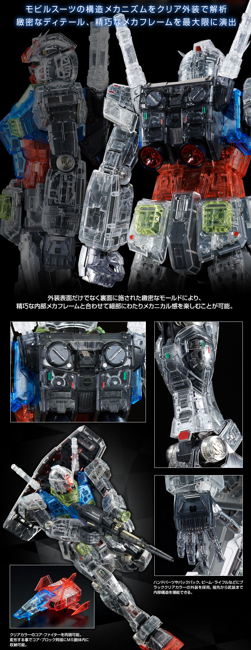 Bandai PG 1/60 Clear Color Body for Perfect Grade Unleashed RX-78 Model Kit