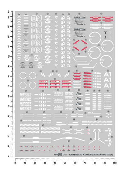 Artisan's Club MG Gunner Zaku Warrior Water Slide Decal